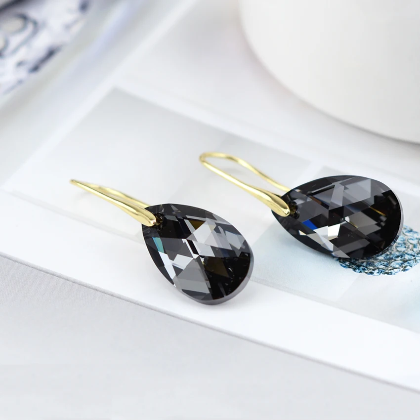 Висячие серьги перегородки Swarovski женские винтажные Подвески золотого цвета в