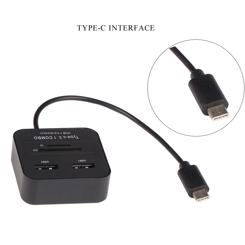 USB 3 1 Type C к 2 0 хаб с SD/TF кардридер высокоскоростной комбинированный адаптер для