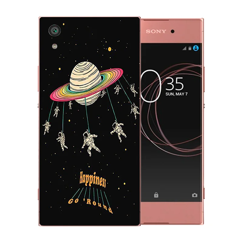 Чехол для телефона космическая Луна узор TPU пара 5 0 дюймов Sony XA1 Coque Xperia Dual G3112 G3116