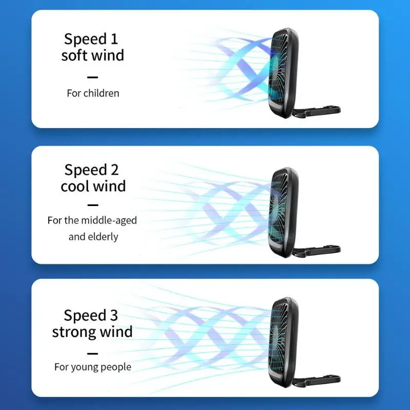 Baseus белый/черный мини-usb вентилятор складной 3-х Скорость к автомобильному подголовнику на заднем сиденье охлаждающий вентилятор бесшумный складной USB аккумуляторная мини-вентилятор для автомобиля
