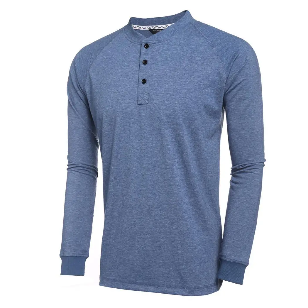 Футболка пуговицы Для мужчин мода новый рукав Повседневное застежка основной