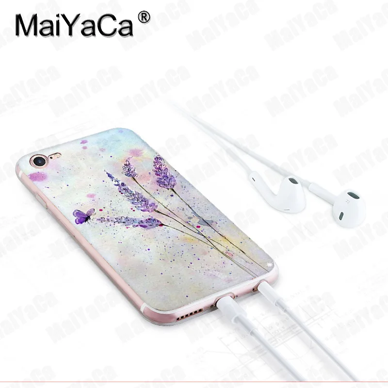 Чехол MaiYaCa для iphone 7 6 X акварельный цветок Одуванчик лаванда чехол телефона iPhone 8 6S