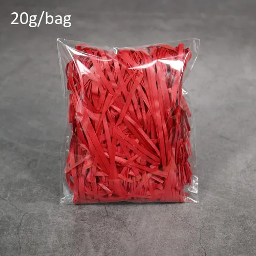 Red 20 г/пакет DIY бумажная рафия измельченный рифленый бумага конфетти сухой соломы Подарочная коробка наполнитель материал День рождения Свадьба вечеринка украшение - Цвет: Red