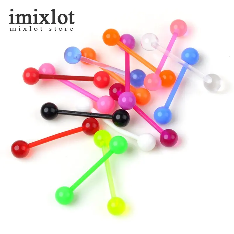 Гибкая УФ силиконовый шарик штанга для языка Пирсинг тела ювелирные изделия