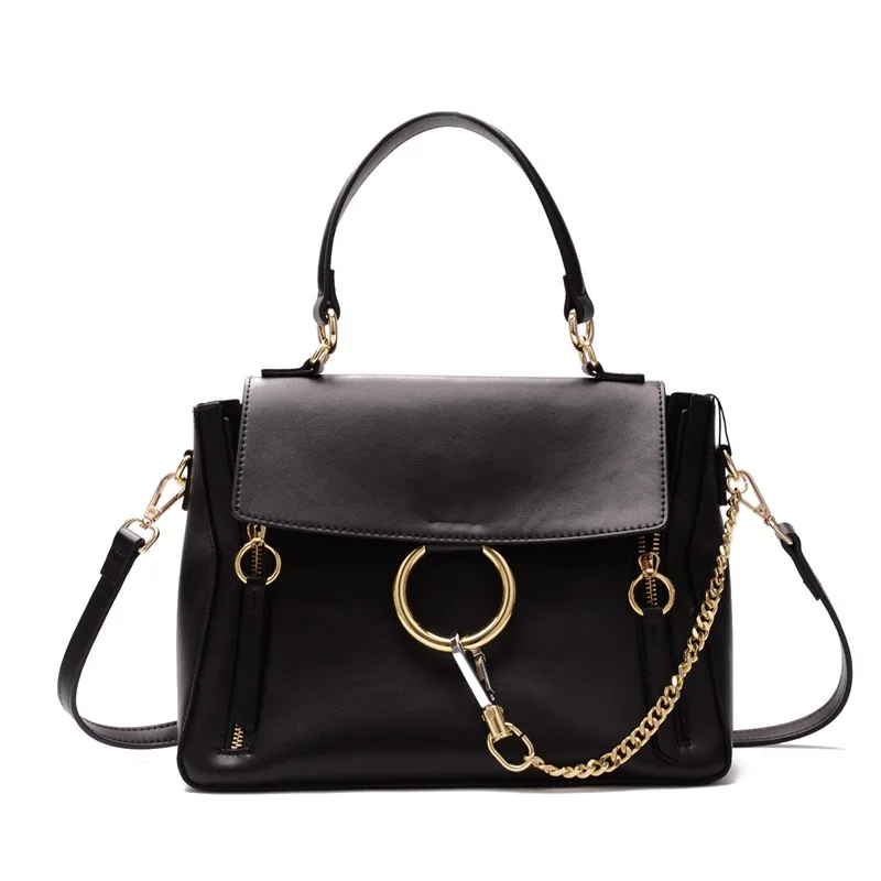 2017 спилок большой металлический круг кольцо лоскут цепи сумки через плечо на