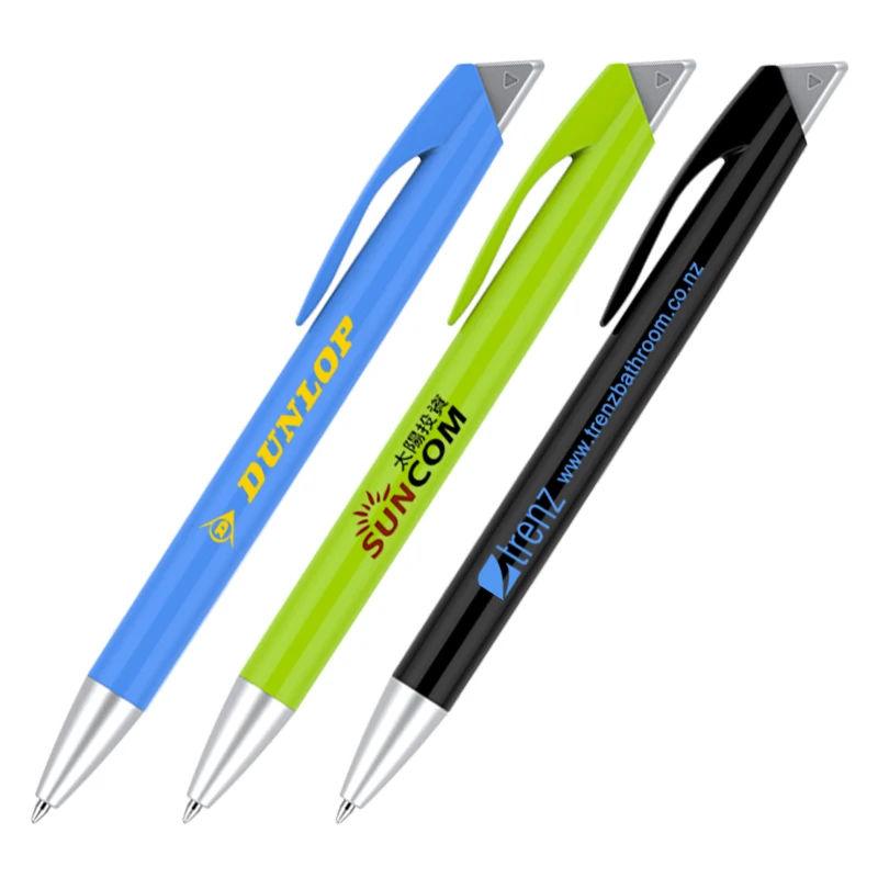 200 pcs/lot ballpoint pen business click action ball pen customized logo printing promotional pens