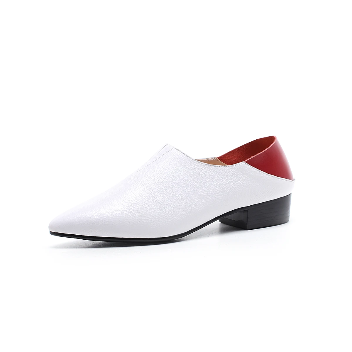 XIUNINGYAN Genuine Leather Shoes Woman New Slip On Flat Pointed Toe Fashion New Loafers Shoe Comfortable Female Flats Shoes - Цвет: Белый