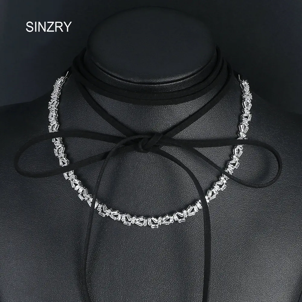 

Ожерелье-чокер SINZRY, с фианитами, длинная веревка