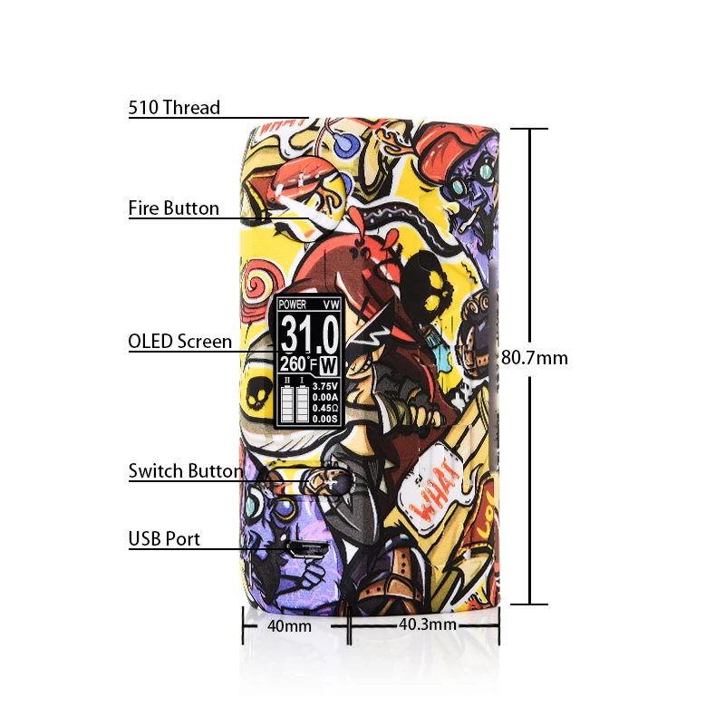 200W TC Box Mod Vape Electronic Cigarette Mech Vapor Storm Bypass VW Support Dual 18650 Battery RDA RBA RDTA|200w tc|box moddual |