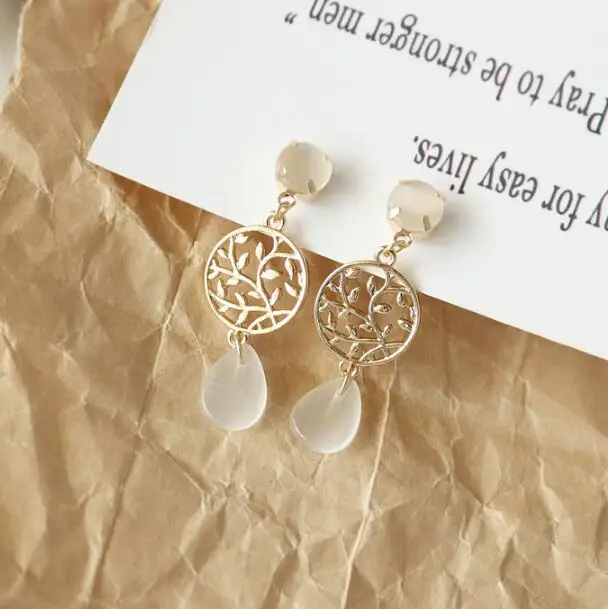 Вечные потрясающие серьги гвоздики с кристаллами кошачий глаз модные женские в