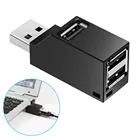 Мини USB 2,0 концентратор 3 порта Портативный USB концентратор 480 Мбитс высокоскоростной тонкий хаб USB сплиттер черныйбелый для ноутбука