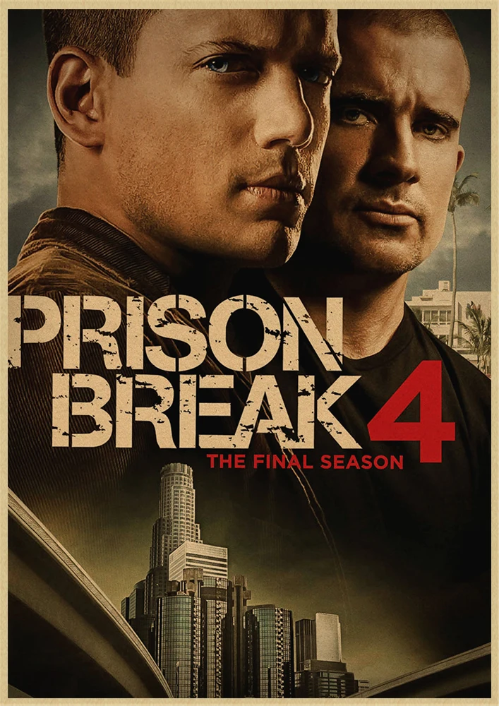 Тюрьма Break Wentworth Miller Американский сериал, ВИНТАЖНЫЙ ПЛАКАТ из крафт-бумаги, рисунок, украшение дома, стикер на стену - Цвет: Серый