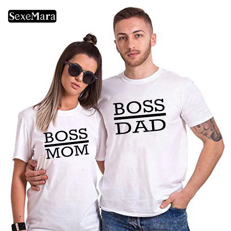 SexeMara, босс, папа, босс, мама, надпись, Повседневная парная футболка, валентинка, для мужчин и женщин, Femme, любовь, o-образный вырез, футболка, лучший подарок, футболка