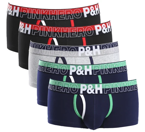 Горячее предложение! Распродажа! 5pcs \ Лот Pink Heroes высокое Качественный хлопок нижнее белье Для мужчин, боксеры, шорты, трусы, классический однотонный в полоску Футболка для мальчиков трусы-шорты - Цвет: 1288