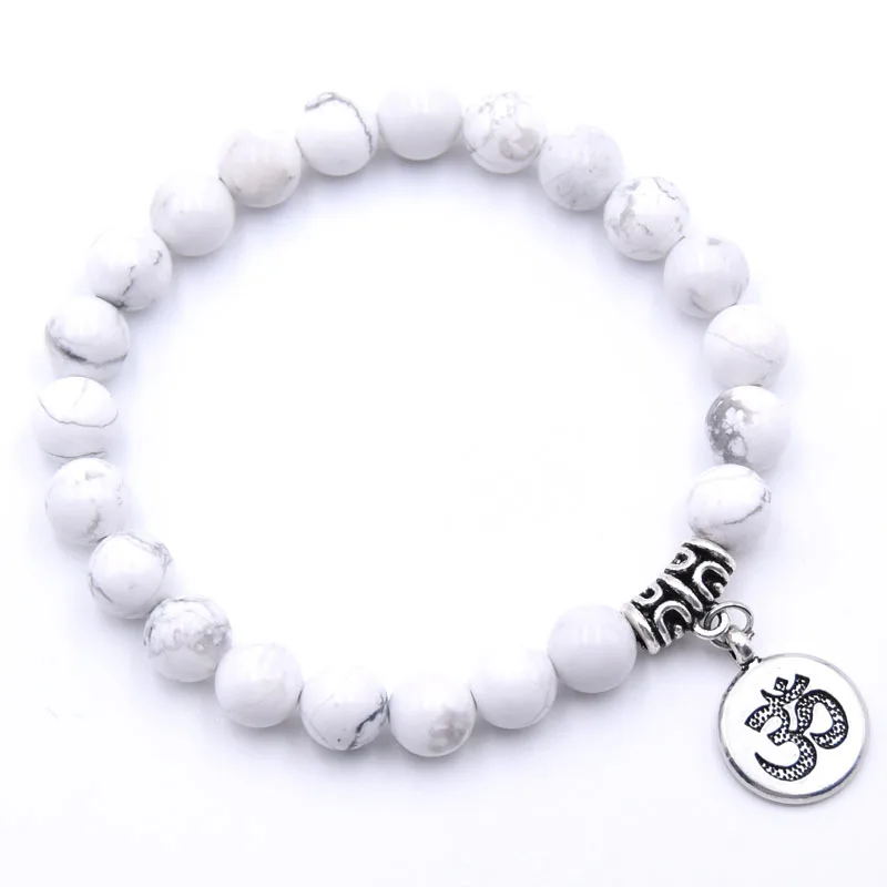 Vintage OM Rune Strand Bracelets &amp Bangles For Women Men Natural Stone Handmade Cuff Wristband Beads Yoga Bracelet Gift New | Украшения