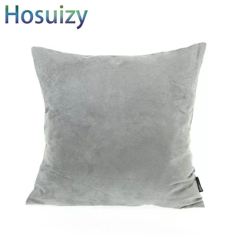 Home Decor Новинка зимы одноцветное замшевая Подушка охватывает 45*45 см Черный, серый цвет желтый Рождество мягкий площади диван Наволочка в стиле День Благодарения крышка