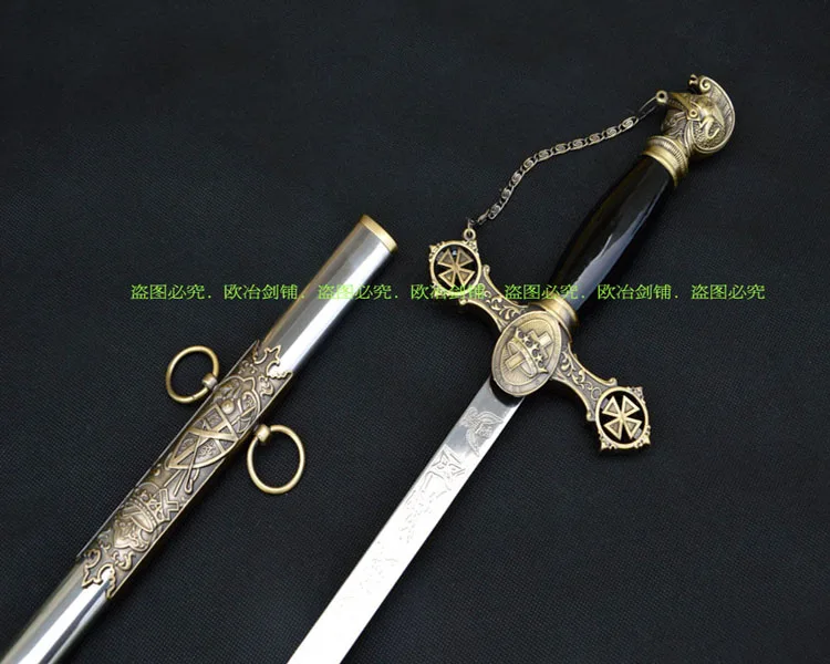 S0088 темплар крестоносный рыцарь ST. Дж. фремасон меч масонов латунный золотой 38