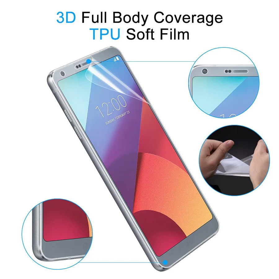 6D Мягкий ТПУ полное покрытие экрана протектор для LG G5 G6 G7 Q7 Q6 Plus прозрачная