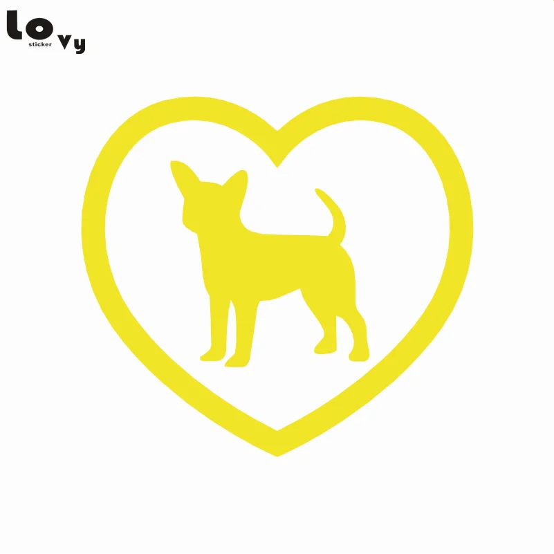 Я люблю своего Чихуахуа Сердце стикер на машину с собакой окна автомобиля|dog car - Фото №1