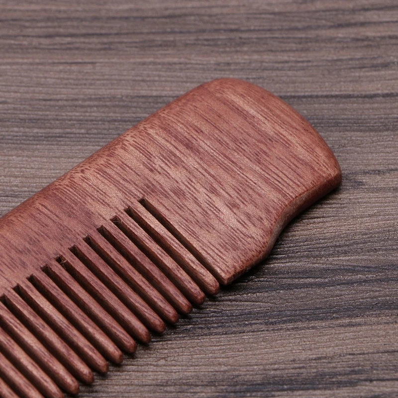 Тонкий зубной деревянный гребень для бороды карманный размер Антистатический