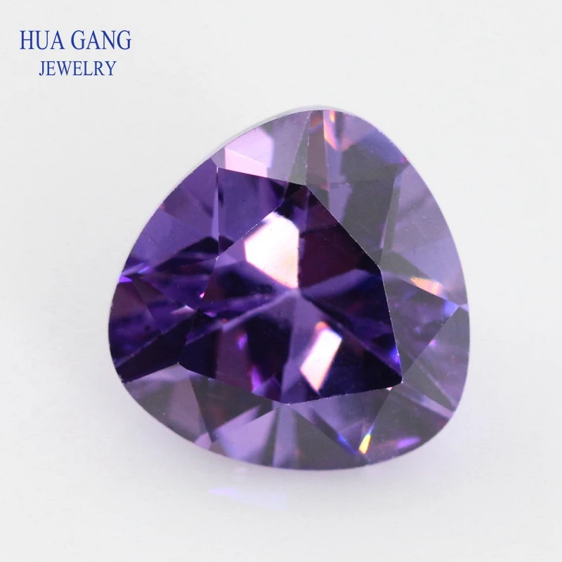 

5A Purple Trillion Shape Cubic Zirconia Brilliant Cut Loose CZ Stone Synthetic Gems Beads For Jewelry Size 3x3-12x12mm