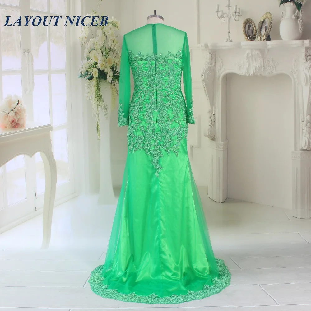 Элегантные вечерние платья русалки с длинными рукавами 2017 Robe De Soiree кружевные