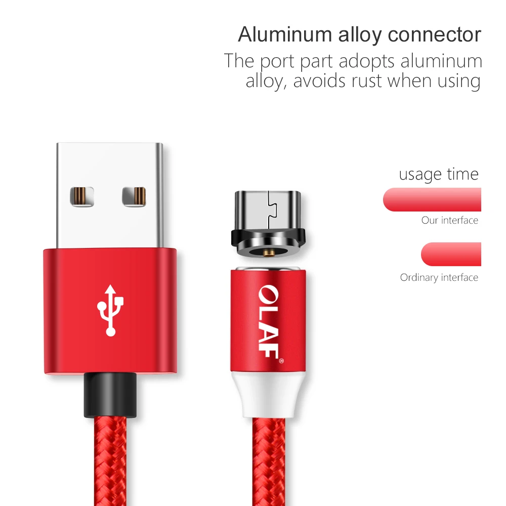 Олаф Магнитная Тип C кабель 1 м 2A светодиодный USB Зарядное устройство для huawei P20 Pro