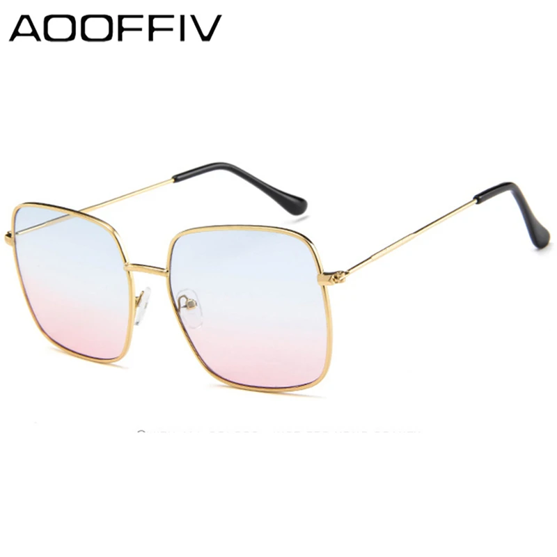 

2019 Metal vintage square frame Oversized sunglasses Women Driving Luxury Brand Designer Sun Glasses for Men Female UV400
