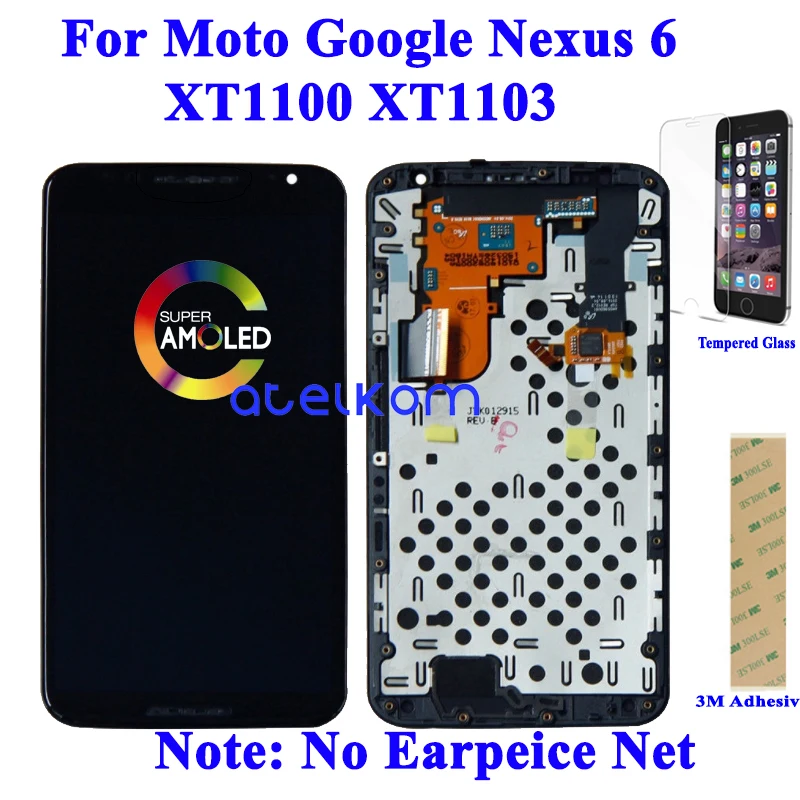 ЖК дисплей качества AAA для Moto Google Nexus 6 XT1100 XT1103 сенсорный экран с цифровым