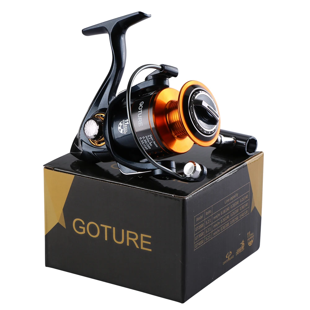 Goture Spinning Fishing Reel GT4000 5.2:1 Metal Spool Carp Right/Left Handle Coil Wheel | Спорт и развлечения
