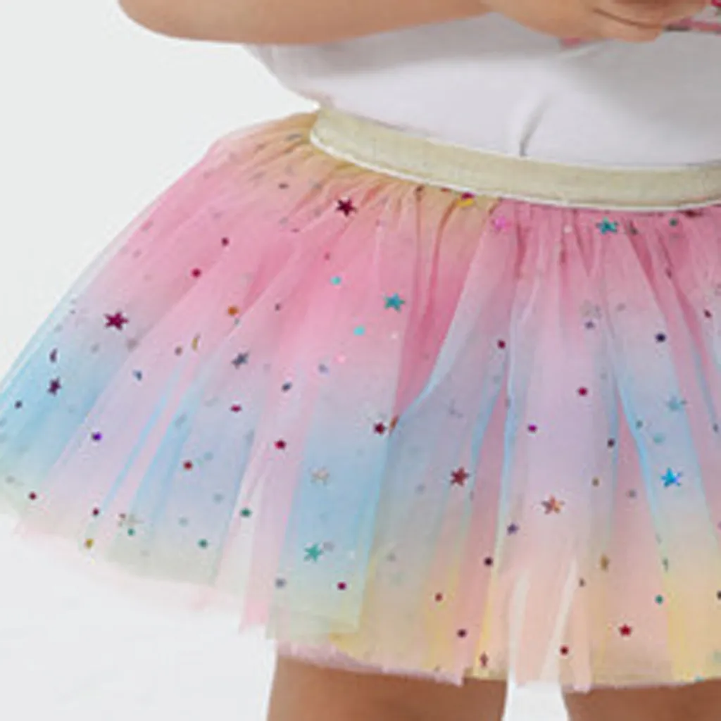 Детская юбка-американка для девочек Радужная юбка-пачка с бантом Tullue