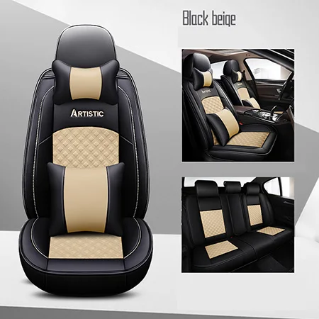 Beige Luxury Новые кожаные универсальные автомобильные чехлы на сиденья машины для chevrolet spark cruz captiva niva aveo sail optra для dodge challenger journey - Название цвета: Beige Luxury