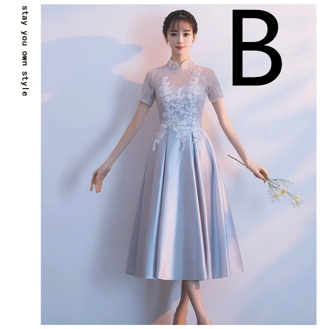 Robe de mariage Серый кружево обувь для девочек скромный подружки невесты платья для красивых подружек невесты платья женщин с половиной рукава бальное платье H4282