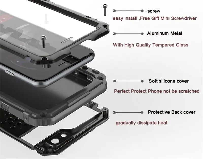 Роскошный металлический Броня чехол для iPhone 7 8 6 6s Plus X 7 Plus 8 Plus водонепроницаемый 360 полный корпус для Apple IPhone X 7 6 8 чехол противоударный