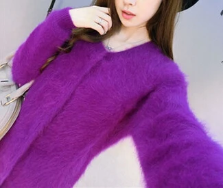 Purple Натуральный норковый кашемир, пальто, натуральный норковый кашемир, кардиганы, натуральный норковый мех, Свитера с мехом, фабричная Настройка,, KFP910 - Цвет: Purple