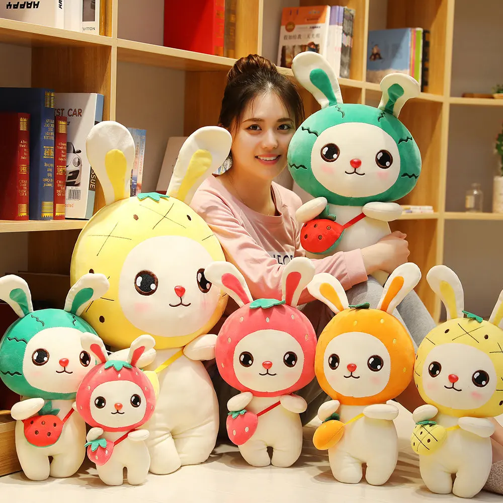 

1pc 30-80cm Kawaii Fruit Rabbit Plush Toys Lovely Stuffed Animal Pillow Soft Doll for Kids Baby Birthday Gift Valentine Present