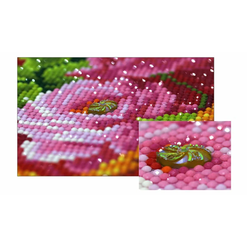 Full Diamond Embroidery Flower Pink 5D Painting Cross Stitch 3D Mosaic Needlework Crafts Christmas Decor Special | Дом и сад