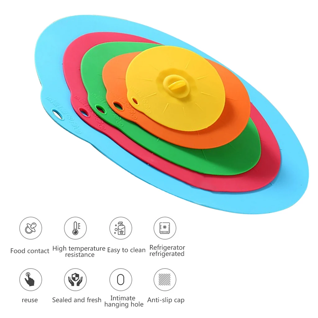5 шт. многоразовые силиконовые Эластичные крышки универсальная крышка для