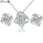 Новинка 2019, Свадебные Ювелирные наборы DIEERLAN для невесты, серебряные циркониевые серьги, ожерелья-Чокеры для женщин, крупные ювелирные изделия