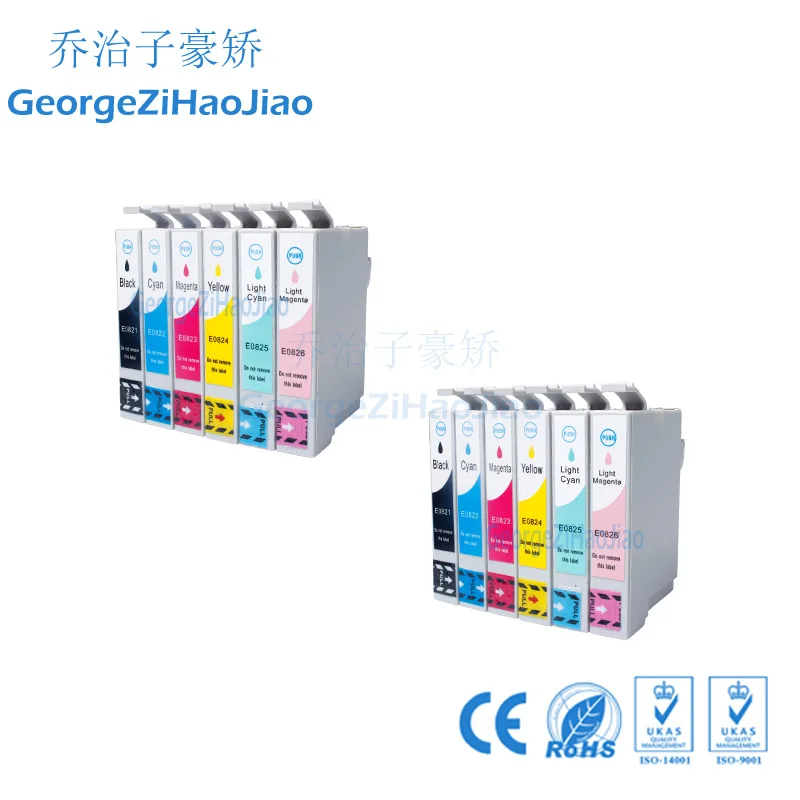 0821XL 2 комплекта совместимые картриджи для Epson R270 R290 R295 R390 RX590 RX610 RX615 RX690 T59 TX650 TX659 TX700 T59|Чернильные картриджи| |