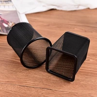 black metal mesh pen stand pencil stationery holder desk organizer stand for pens office storage accessories