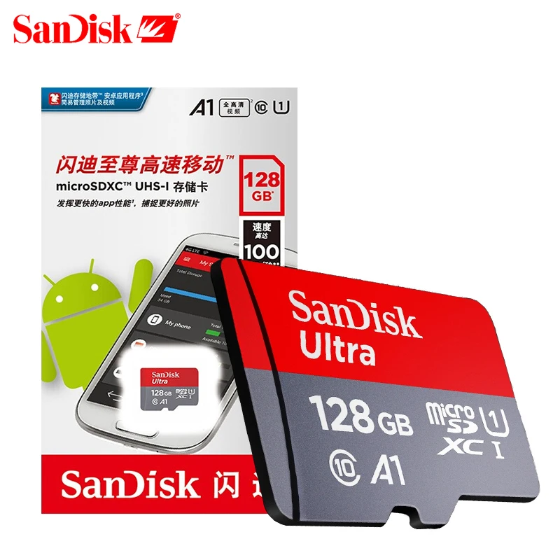 Карта памяти SanDisk Ultra 128 ГБ TF-карта 100 МБ/с./с microSDHC/micro SDXC | Компьютеры и офис