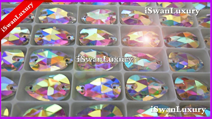 Стеклянные Свободные Стразы капля КАПЛЕВИДНАЯ AB цвет с плоской задней частью 11x18