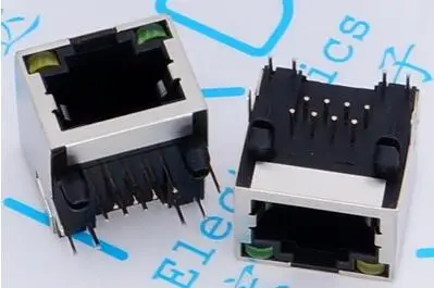 Модульный сетевой разъем RJ45 10 шт. Разъем LAN 56 8P экранированный светодиодный