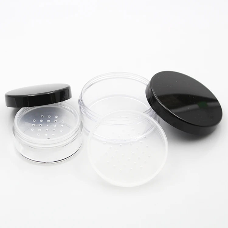 12 xRefillable Empty Powder Pot With Sieve Cosmetic Makeup Jar Container Handheld Portable Sifter with Black Cap 10g 20g 30g 50g 10pcs high quality 5g 10g 15g 20g 30g 50g gold white pink green acrylic cream jar empty cosmetic packing container free shipping