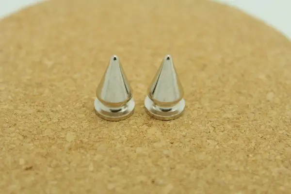 10X16mm Серебристые тройники латунный шип, деталь одежды заклепки Шпильки с винтами для сумки, шляпы, обуви, кожаный чокер diy аксессуар для рукоделия - Цвет: 10X16mm