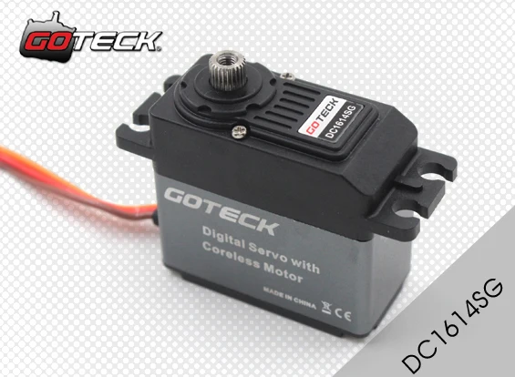 

Goteck DC1614SG Digital Metal Gear 53g 14kg-cm-16kg-cm High Torque Coreless Servo for RC Car Model/ Fixed-wing Aircraft/Airplane