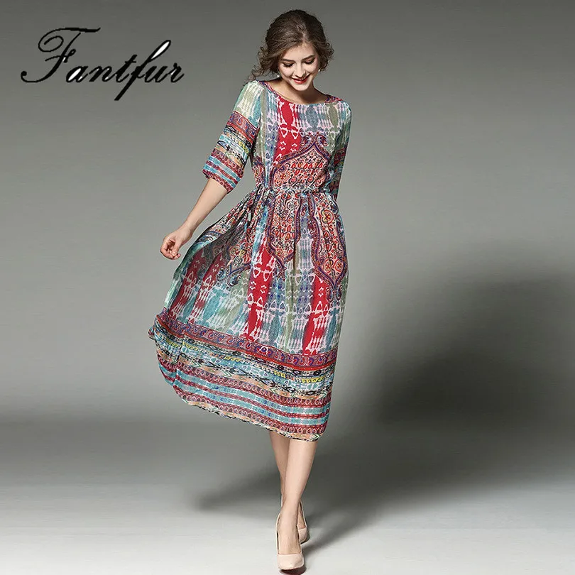 2017 Летние Элегантных Женщин Змея Цветочные Шифон Trend Партия Новинка Леди Длинные