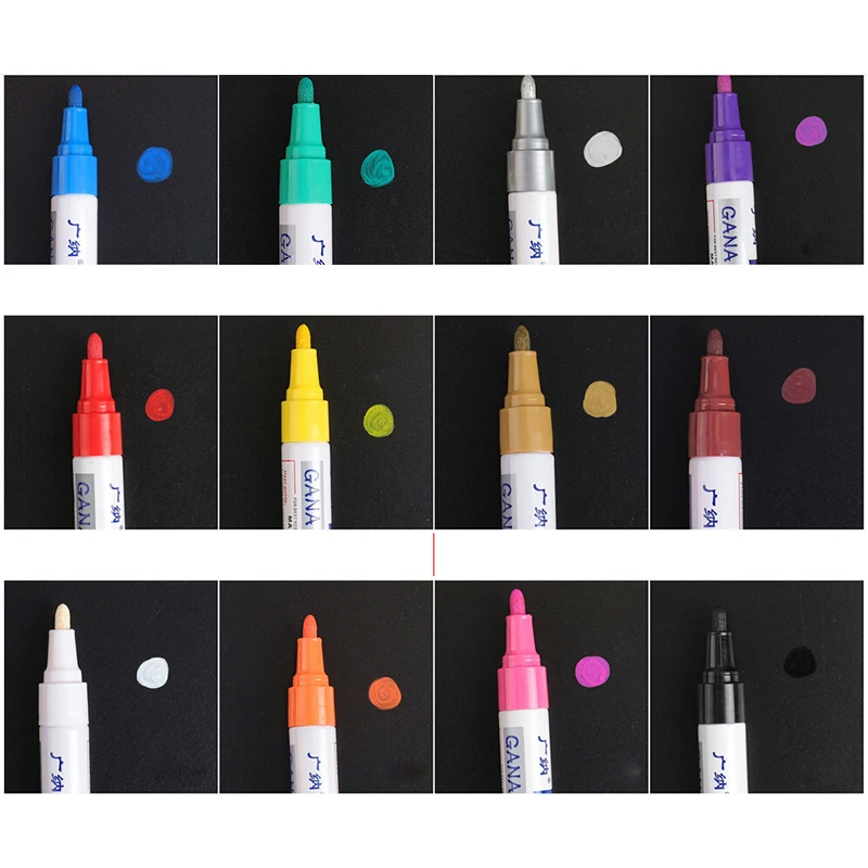 12 цветов цветная Водонепроницаемая авторучка маркер для краски граффити