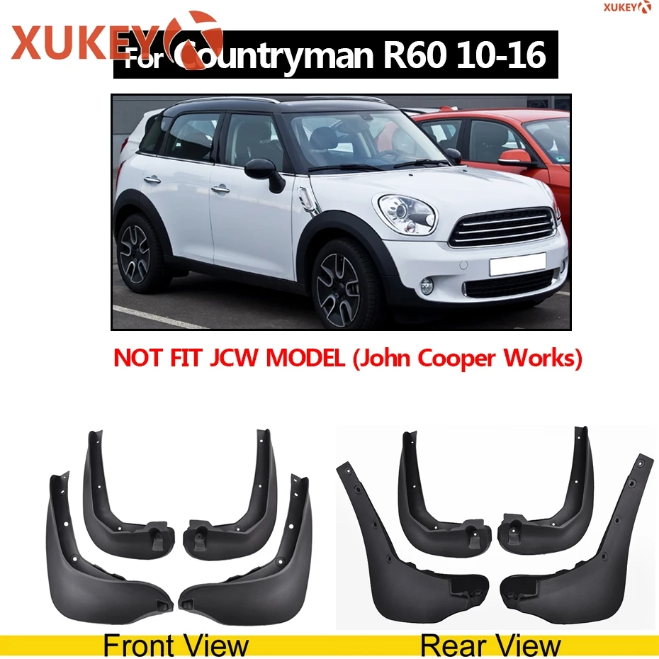 Countryman R60 10-16 Автомобильные Брызговики Xukey для Mini Countryman F60 R60 Cooper Clubman R55 2008- Брызговики Передние Задние - Цвет: Countryman R60 10-16